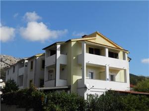 Apartmanok Miljenka Baska - Krk sziget, Méret 20,00 m2, Központtól való távolság 500 m