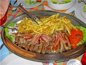 Food-fries-meat-Croatia-cruise