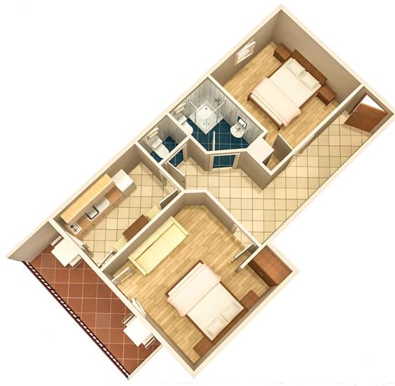 Apartment A5, for 6 persons