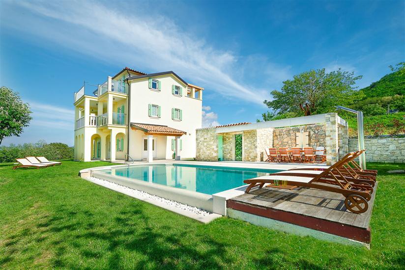 Villa Demetra s bazenom i predivnim pogledom na Motovun