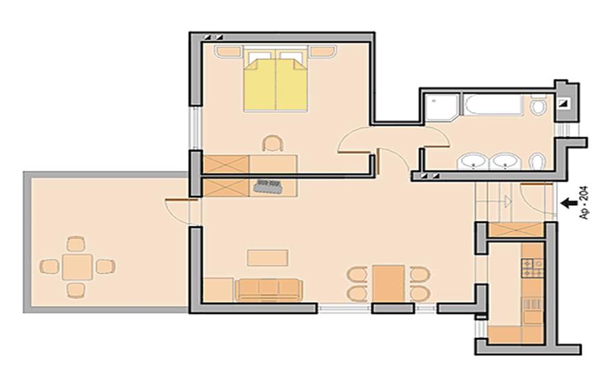 Apartment A1, for 4 persons