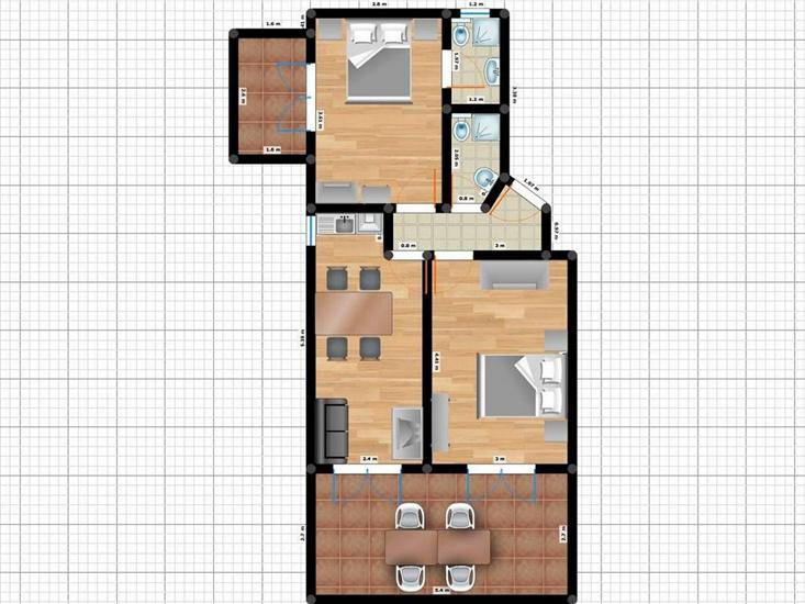 Apartment A3, for 6 persons