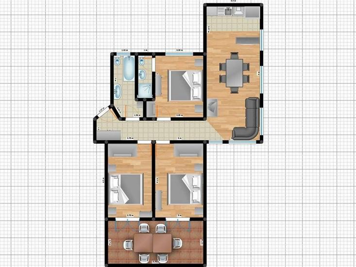 Apartment A4, for 8 persons