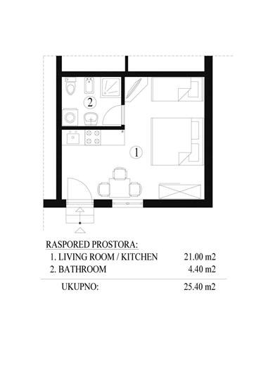 Appartamento A4, per 3 persone