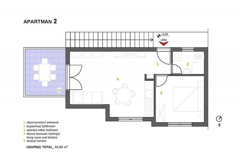 Apartman A2, za 3 osoba/e