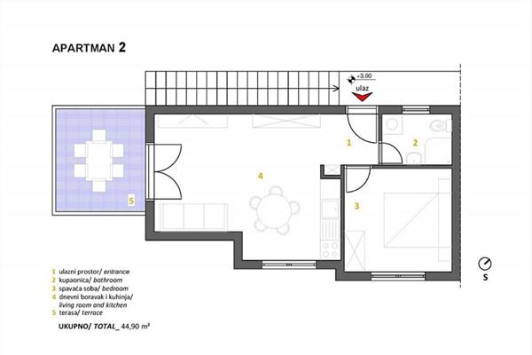 Apartman A2, za 3 osoba/e