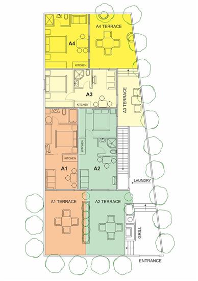 Apartment A1, for 3 persons