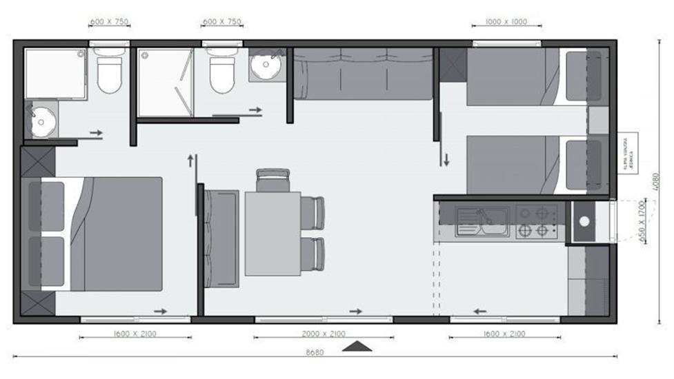 House K1, for 6 persons