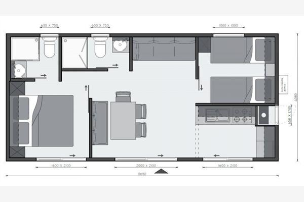 House K1, for 6 persons