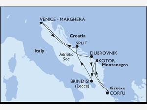 MSC Mediterranean cruise from Split (Croatia) to Italy and Greece