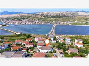 Apartamenty Jelica Pag - wyspa Pag, Powierzchnia 50,00 m2, Odległość od centrum miasta, przez powietrze jest mierzona 400 m