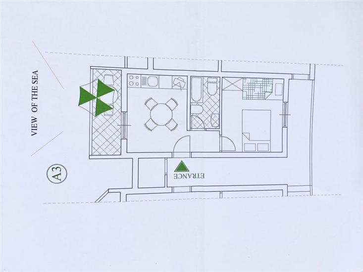 Appartement A3, voor 3 personen