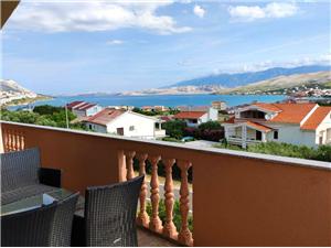 Apartments Crljenko with sea view Pag - island Pag, Size 50.00 m2, Airline distance to town centre 700 m