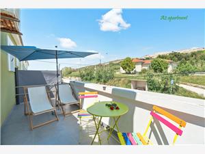 Apartmaj Don Dinjiska - otok Pag, Kvadratura 75,00 m2, Oddaljenost od morja 90 m, Oddaljenost od centra 0 m