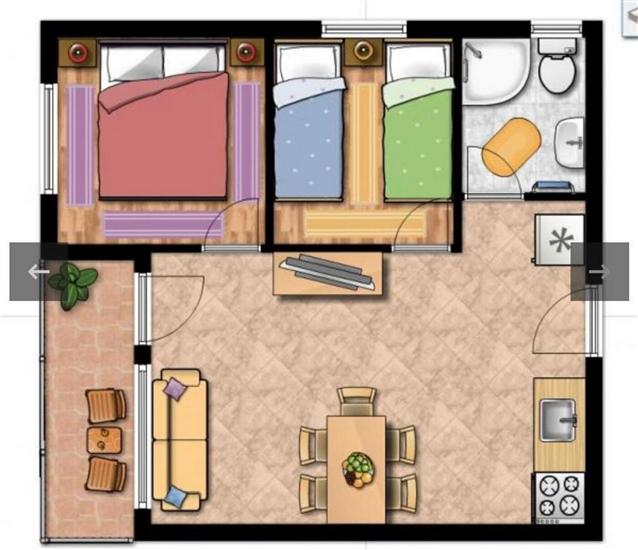 Apartment A2, for 5 persons