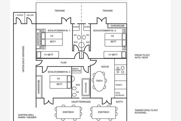 Apartment A1, for 9 persons