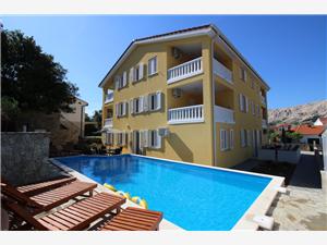 Apartmani Gorica I Baška - otok Krk, Kvadratura 55,00 m2, Smještaj s bazenom, Zračna udaljenost od mora 200 m