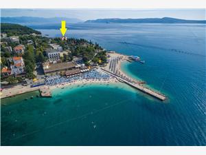 Ferienwohnungen Villa Vanda Riviera von Rijeka und Crikvenica, Größe 52,00 m2, Luftlinie bis zum Meer 30 m, Entfernung vom Ortszentrum (Luftlinie) 350 m